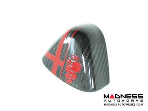 Alfa Romeo 4C Carbon Fiber Upper Safety Belt Ring Cover - w/ Red Alfa Logo Alfa Romeo 4C Carbon Fiber Upper Safety Belt Ring Cover - w/ Red Alfa Logo